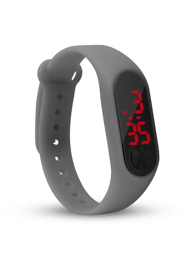 kids_unisex LED Number Display Outdoor Sports Digital Kids Wristband Watch
