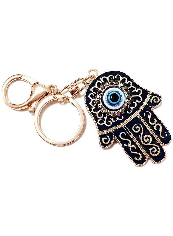 Hamsa Hand Duplex Alloy With Crystal Key Chain - Image 3