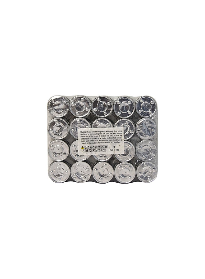 عبوة من 40 شمعة Tealight غير معطرة في كوب معدني أبيض 3.7سم - Image 2