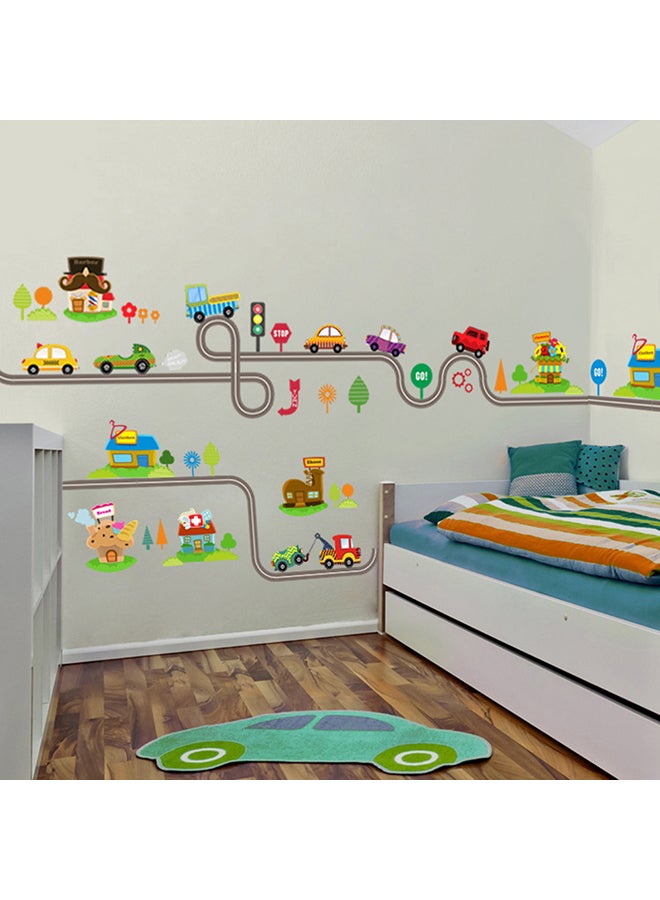 Cartoon Car Road Pattern Removable Wall Stickers DIY Art Decal Kids Room Decor 1# 20*10*20cm - Image 3