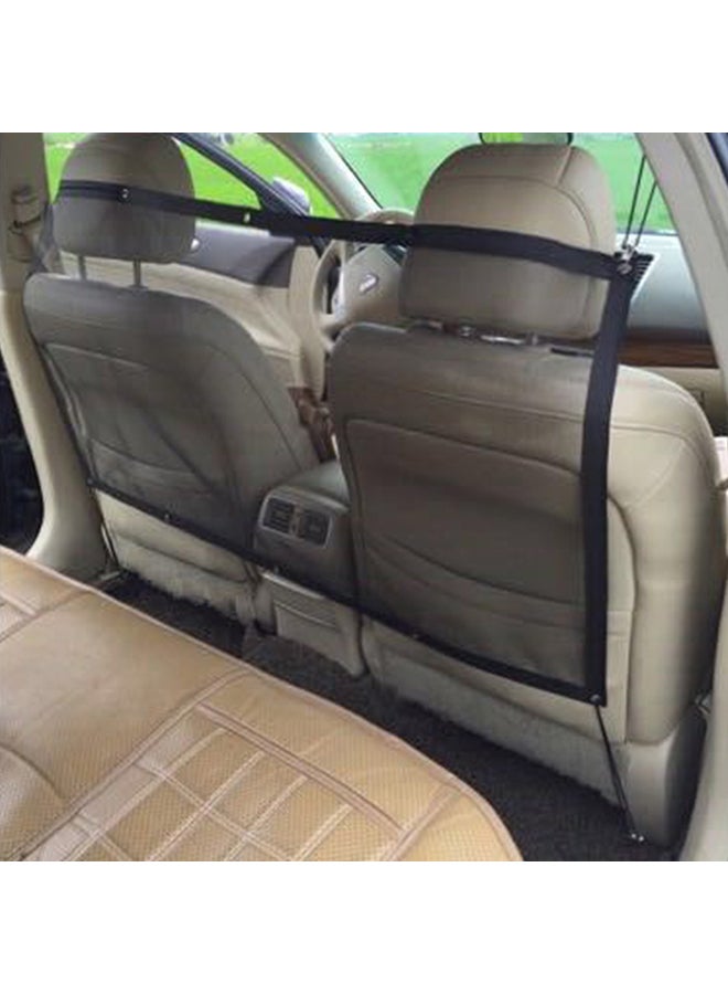 Durable Car Universal Back Seat Dog Pet Barrier Mesh Safety Net Guard with Belt Black 115 x 62cm - Image 4