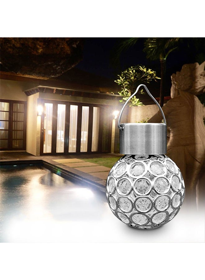 Solar Power LED Hanging Ball Pendant Lamp Garden Path Landscape Light Pure White 20*10*20cm - Image 1