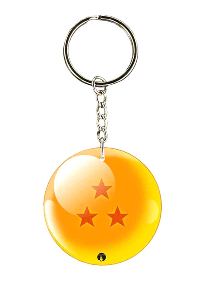 بي بي سلسلة مفاتيح بتصميم مسلسل الرسوم المتحركة "Dragon Ball" أصفر/برتقالي/فضي