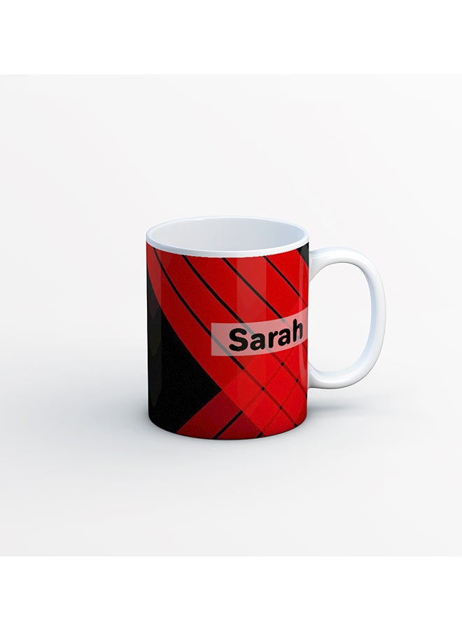 مج قهوة وشاي مطبوع عليه اسم "Sarah " متعدد الألوان 11oz