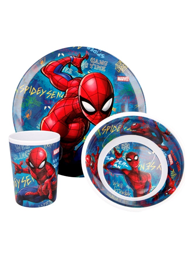 Disney 3-Pics Melamine Snack Set Spiderman Multicolour 34 * 7 * 22CMcm