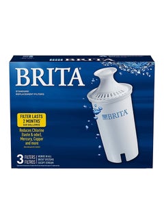 BRITA 3-Pics Water Filter Pitcher Advanced Replacement Filters White  - Image 1