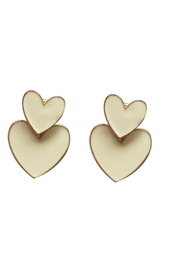 J&J 925 Sterling Silver Heart Stud Earrings 