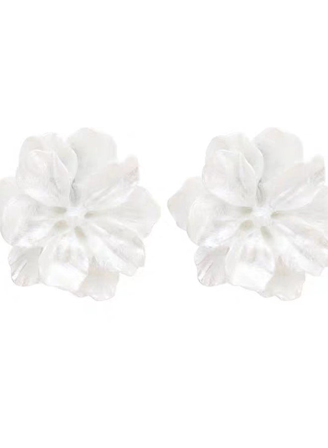 J&J - 925 Sterling Silver Floral Resin Earrings - Image 1
