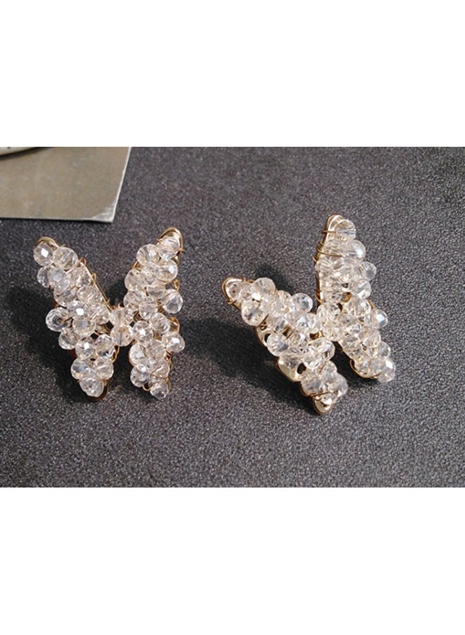 J&J 925 Sterling Silver Crystal Studded Butterfly Earrings - Image 5