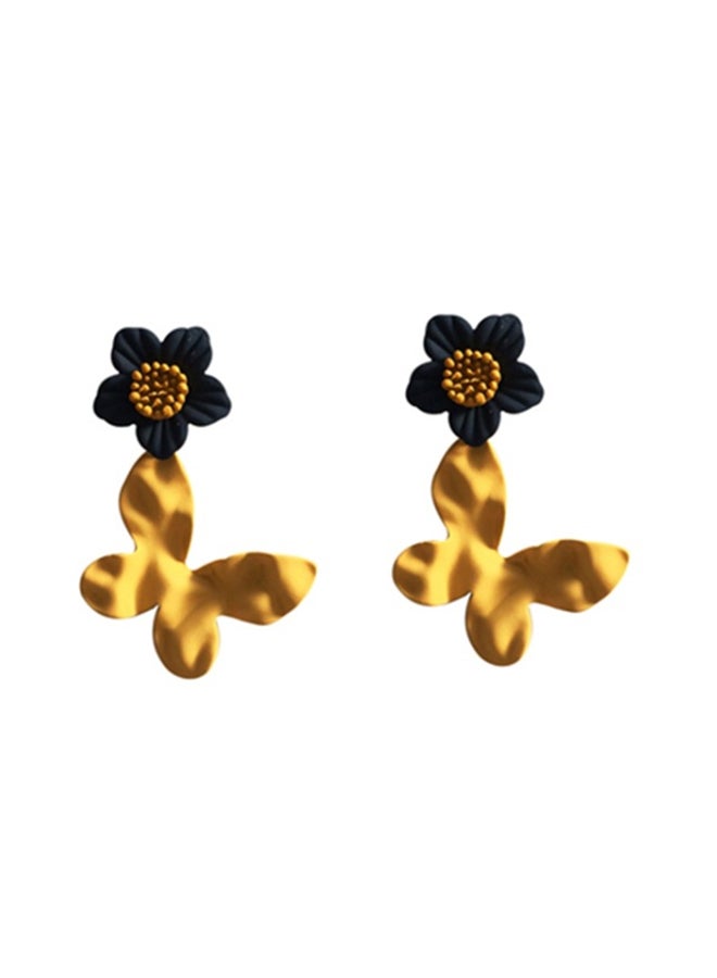 J&J 925 Sterling Silver Butterfly Shape Flower Earrings