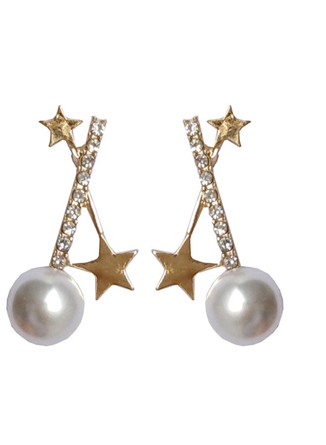 J&J 925 Sterling Silver Rhinestones Studded X Shaped Earrings