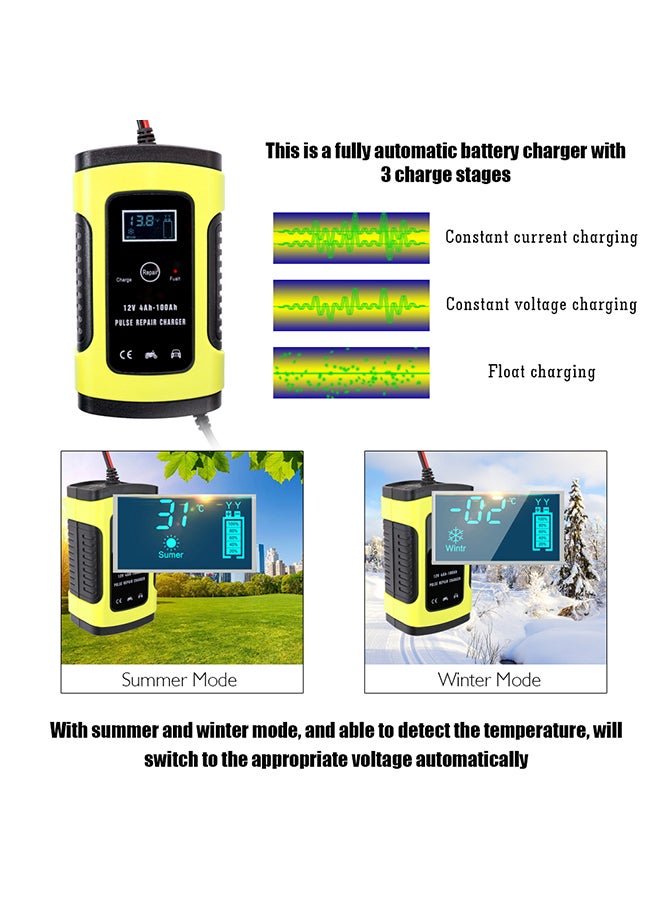 Generic - 12V 6A Full Automatic Car Battery Charge Device Intelligent Power Charge Pulse Repairing Wet Dry Lead Acid Battery-Chargers With Digital LCD Display - Image 1