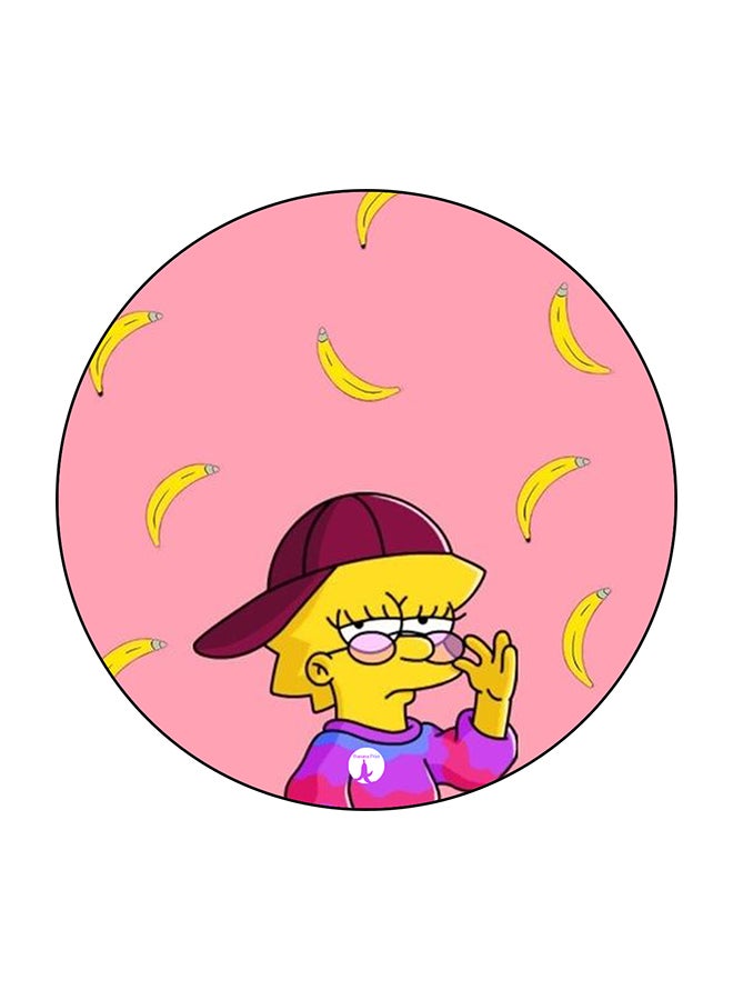 Banana Printed Fridge Magnet Multicolour 5.5 x 5.5cm