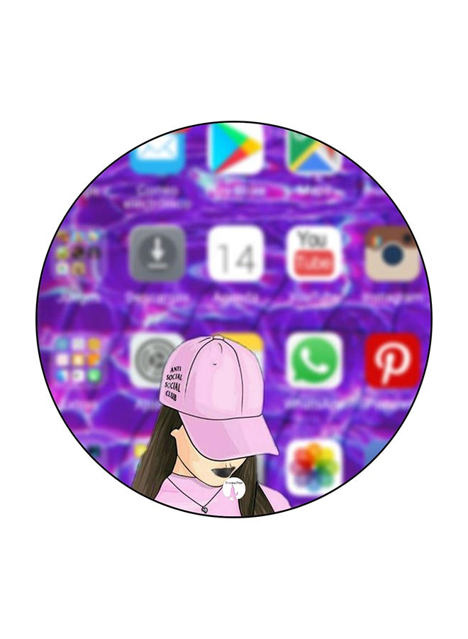 Girl Printed Fridge Magnet Multicolour 5.5 x 5.5cm