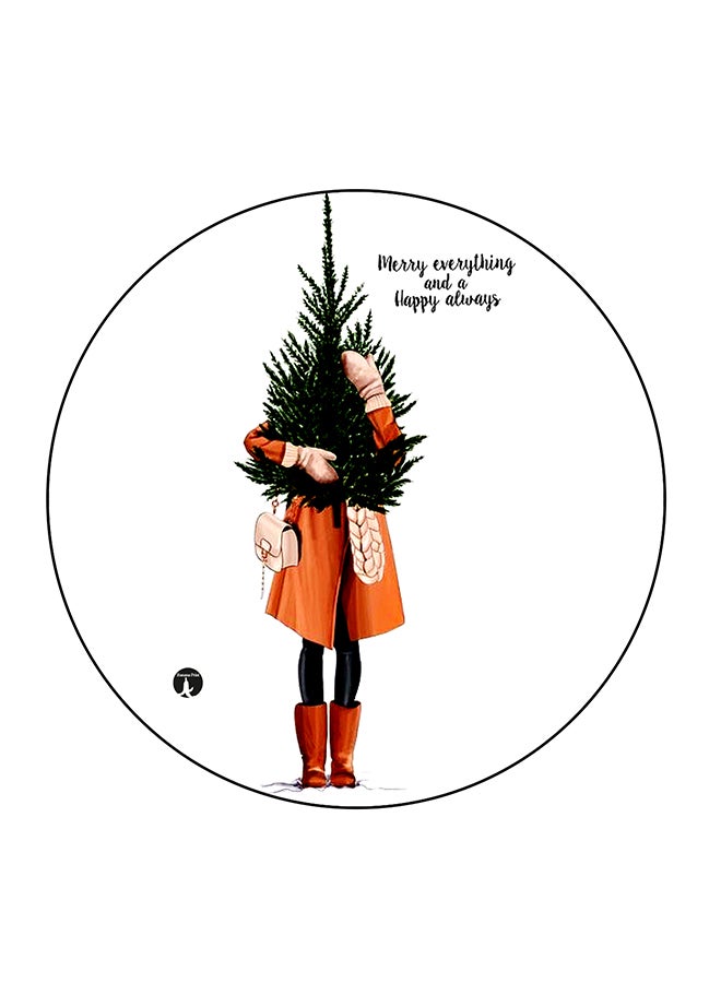 Chrismas Tree Printed Fridge Magnet Multicolour 5.5 x 5.5cm