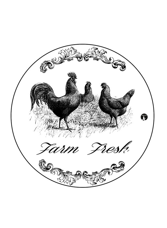 مغناطيس للثلاجة بطبعة عبارة "Farm Fresh" متعدد الألوان 5.5 x 5.5سم