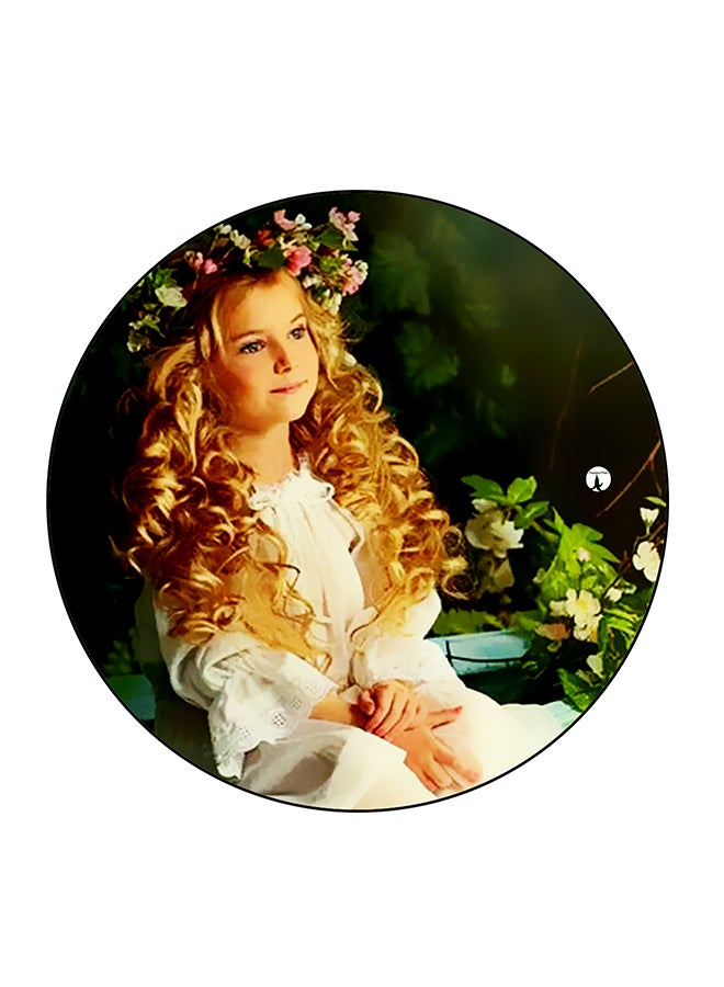 Girl Printed Fridge Magnet Multicolour 5.5 x 5.5cm
