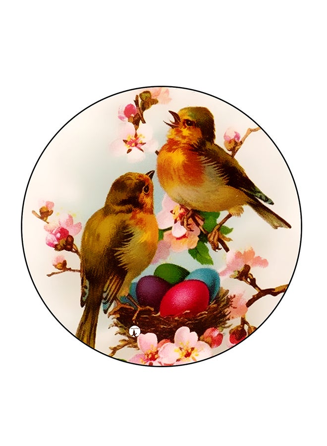 بي بي مغناطيس ثلاجة مُزين بطبعة عصفور متعدد الألوان 5.5 x 5.5سم