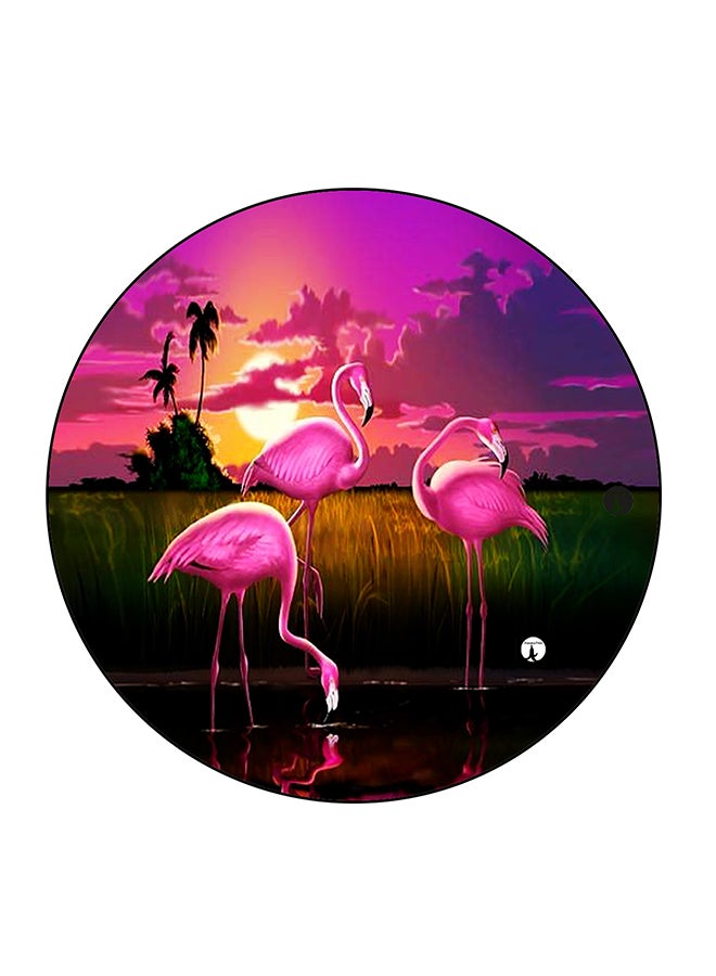 بي بي مغناطيس ثلاجة مُزين بطبعة فلامينجو متعدد الألوان 5.5 x 5.5سم
