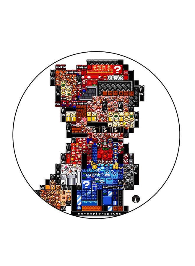 مغناطيس ثلاجة مُزين بطبعة ماريو متعدد الألوان 5.5 x 5.5سم