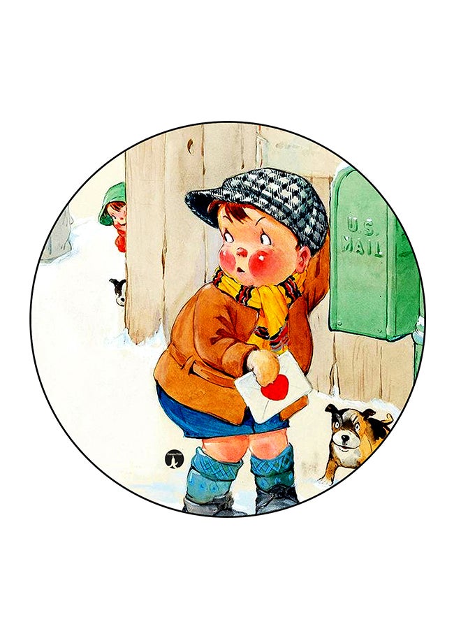 Cartoon Printed Fridge Magnet Multicolour 5.5 x 5.5cm