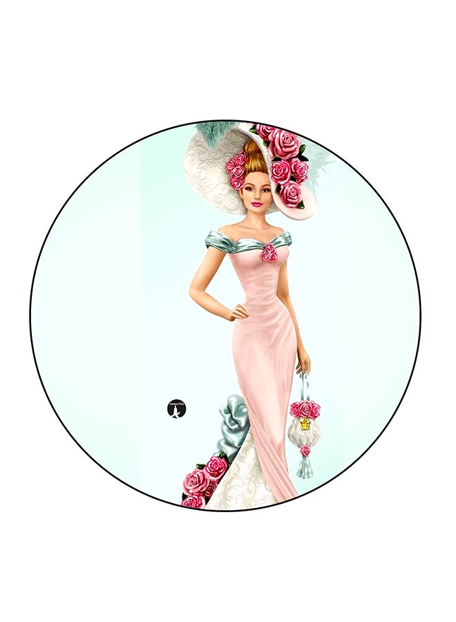 مغناطيس ثلاجة مُزين بطبعة لفتاة متعدد الألوان 5.5 x 5.5سم