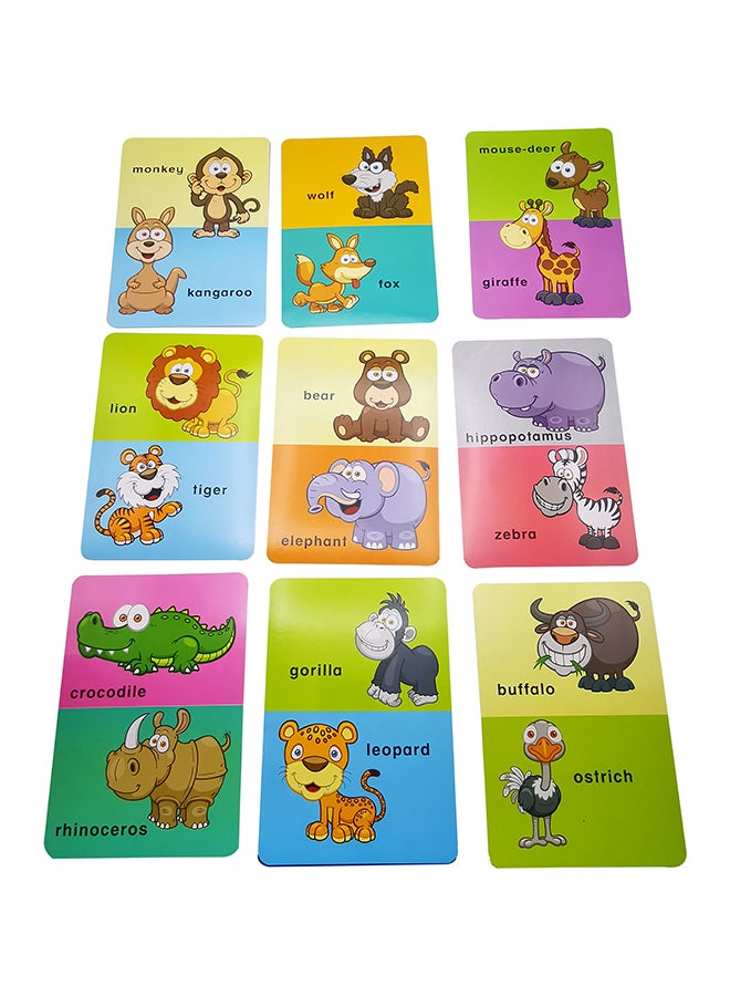 Kid's Learning Multicolours Animals Flash Cards 18 x 12.5cm - Image 2