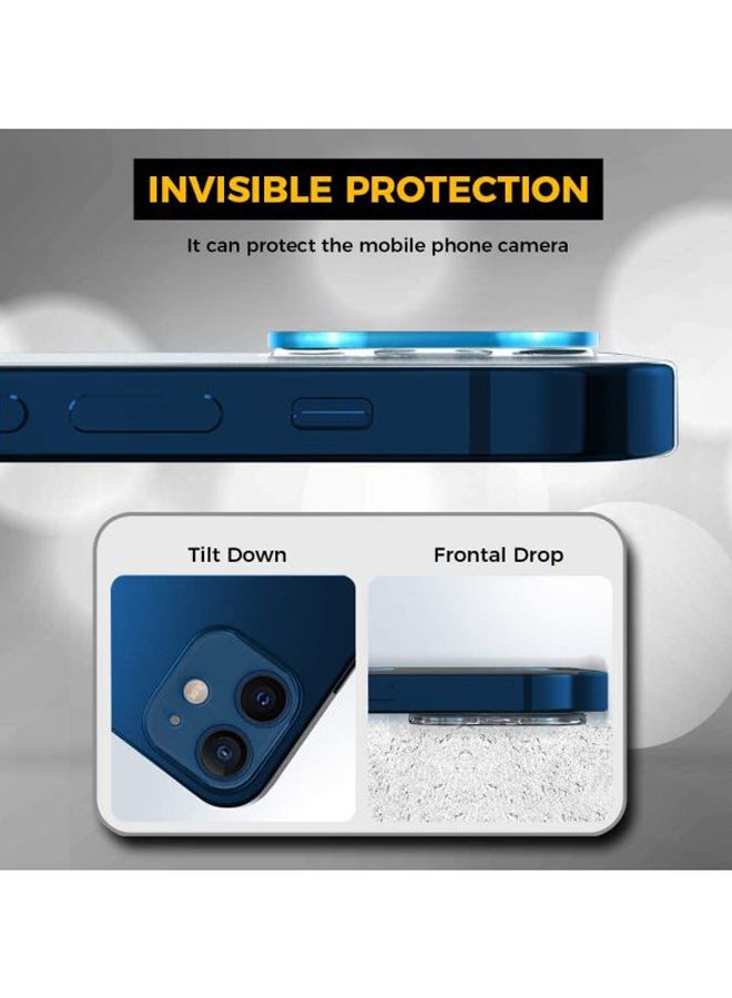 Remson Pack Of 4 Nano Privacy Screen And Camera Lens Protector For Apple iPhone 12 mini Clear/Black - Image 3