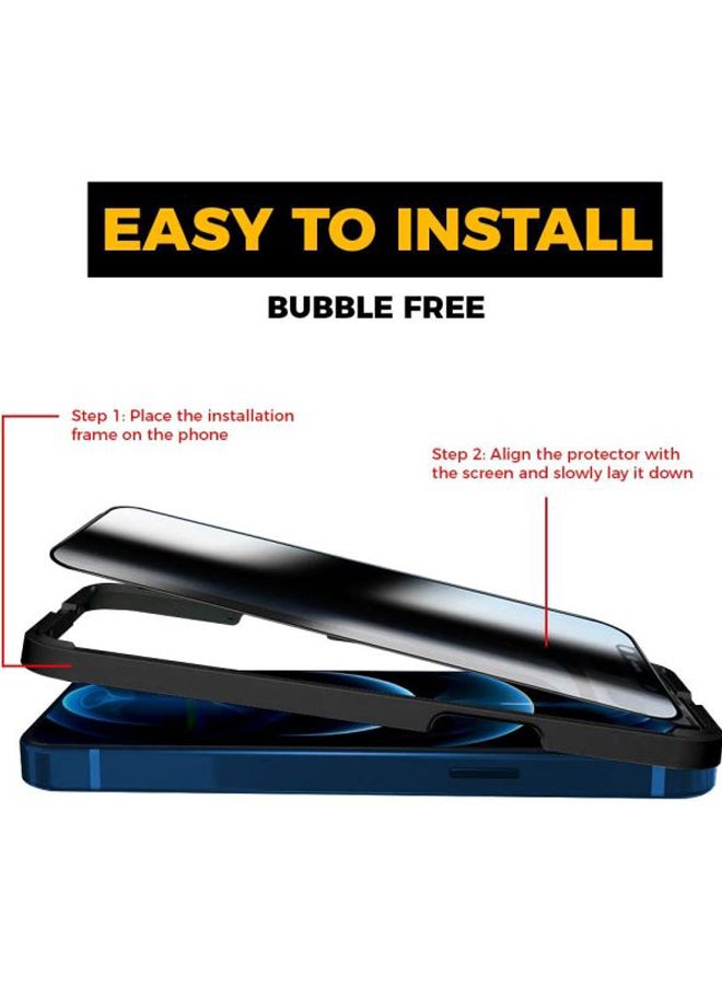 Remson Pack Of 4 Nano Privacy Screen And Camera Lens Protector For Apple iPhone 12 Clear/Black - Image 4