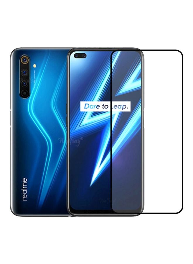 Tempered Glass 9D Tempered Glass For Realme 6 Black/Clear  - Image 1