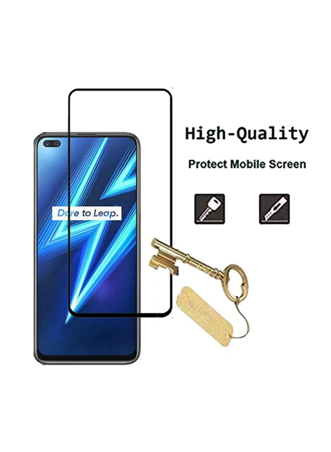 Tempered Glass 9D Tempered Glass For Realme 6 Black/Clear  - Image 3