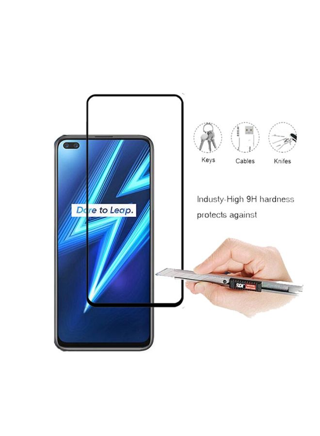 Tempered Glass 9D Tempered Glass For Realme 6 Black/Clear  - Image 4