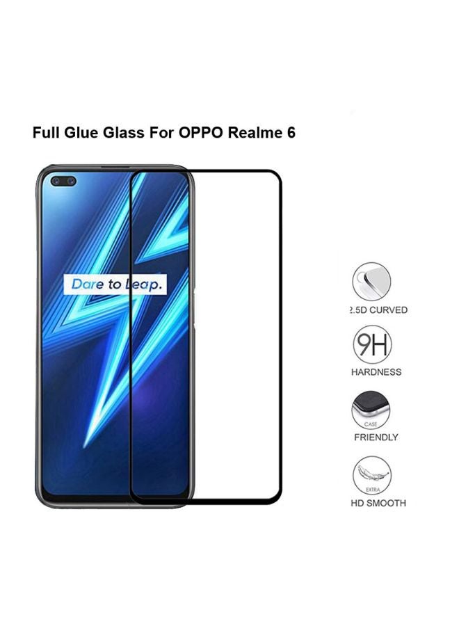 Tempered Glass 9D Tempered Glass For Realme 6 Black/Clear  - Image 2
