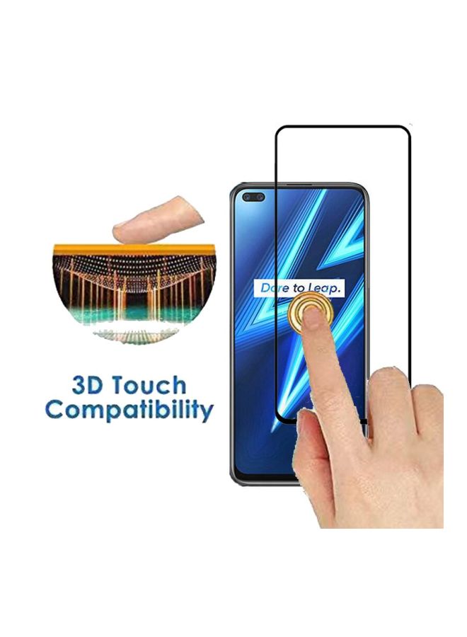 Tempered Glass 9D Tempered Glass For Realme 6 Black/Clear  - Image 5