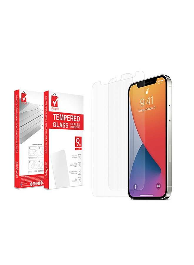shAyzee Pack Of 2 Tempered Glass Screen Protector For Apple iPhone 12 Clear