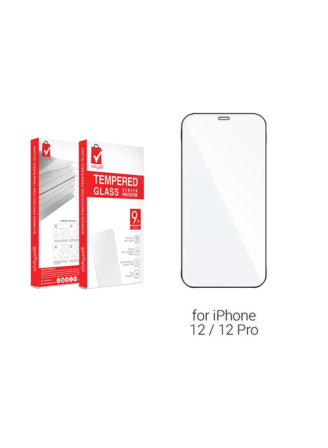 shAyzee Tempered Glass Screen Protector For Apple iPhone 12/ iPhone 12 Pro Black/Clear
