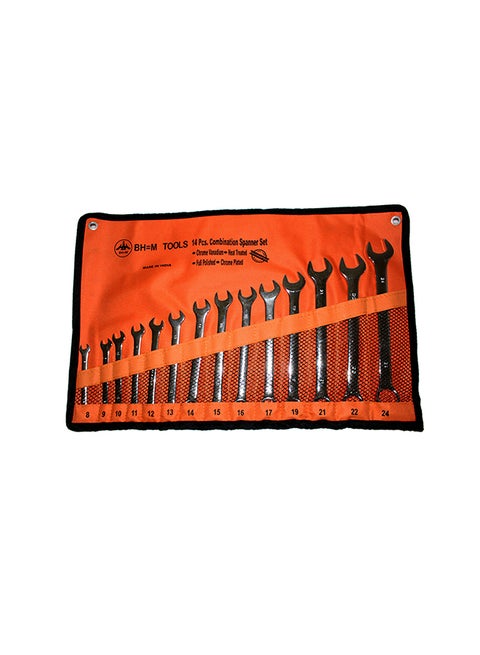 14-Piece Combination Spanner Set Silver 20cm