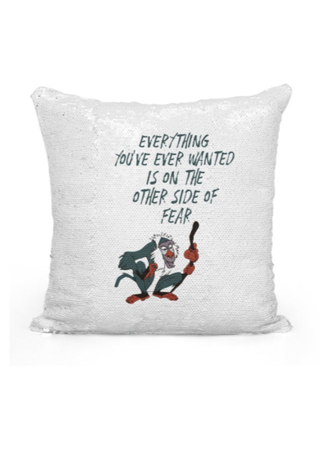 The Lion King Monkey Decorative Throw Pillow White/Black/Green 16 x 16inch - Image 2