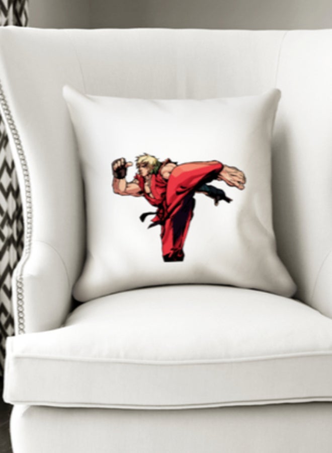 Ken Fiigure Action Decorative Throw Pillow White/Beige/Red 16 x 16inch - Image 2