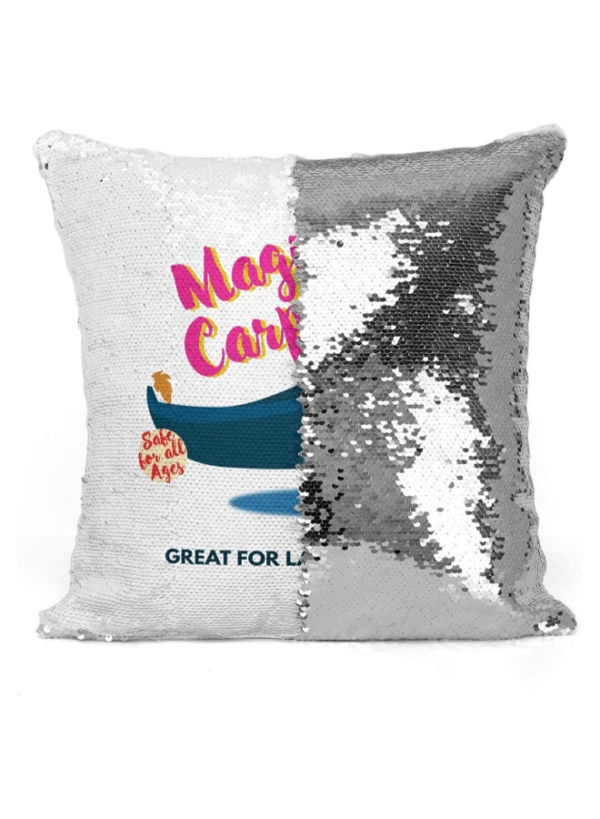 Aladdin And Jasmine Magic Carpet Decorative Throw Pillow White 16 x 16inch - Image 2