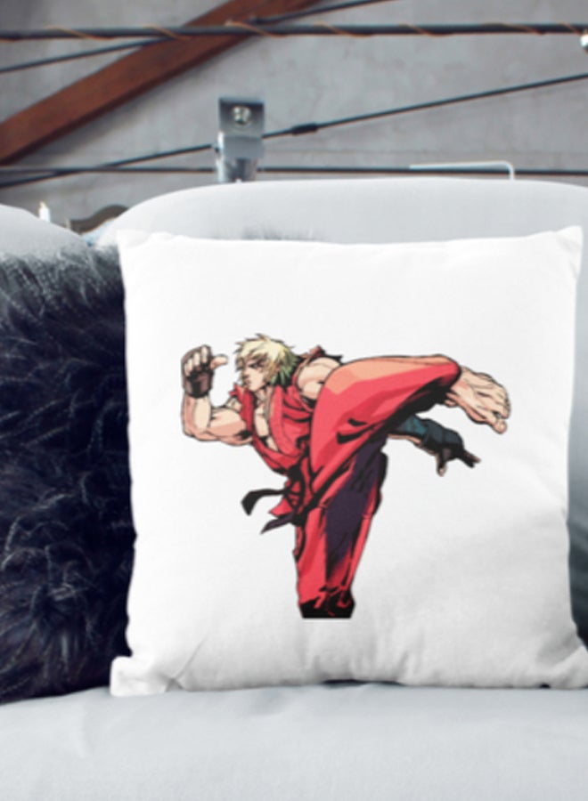 Ken Fiigure Action Decorative Throw Pillow White/Beige/Red 16 x 16inch - Image 3