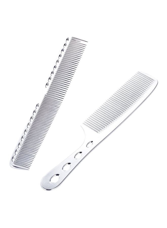 ANSELF - 2-Piece Metal Hair Comb Set Silver - Image 1