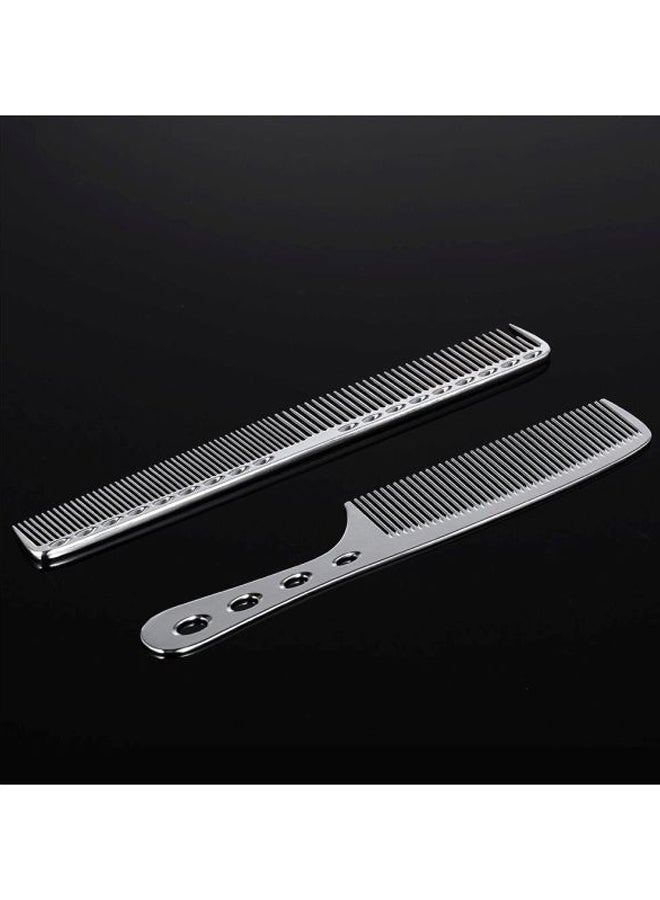 ANSELF - 2-Piece Metal Hair Comb Set Silver - Image 1