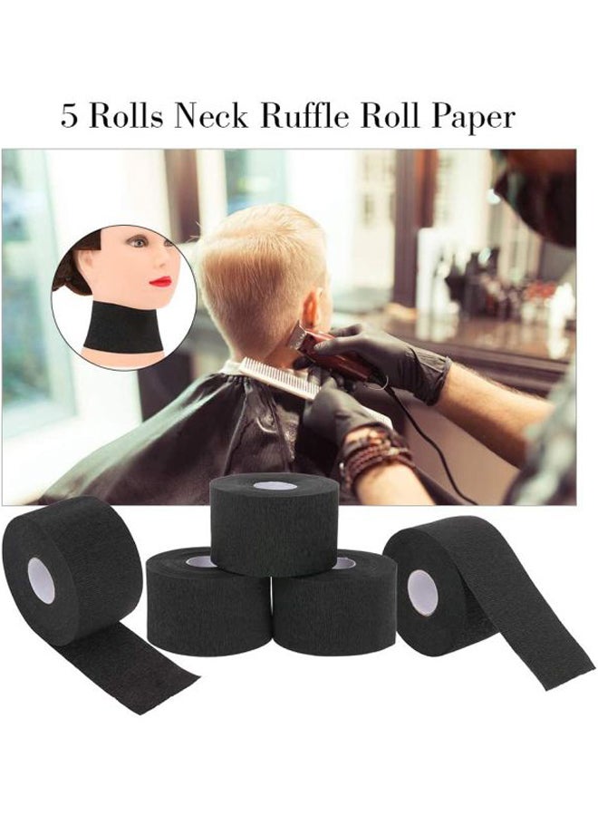 ANSELF 5-Piece Hair Cutting Neck Roll Paper Set Black - Image 2