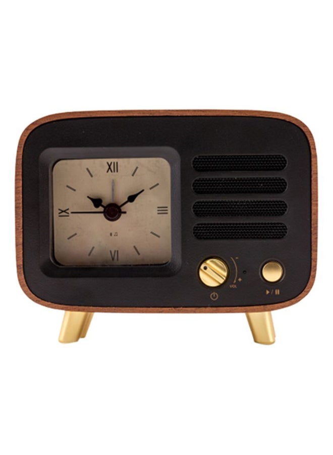 Neathome Alarm Clock With Built In Bluetooth Speaker Black/Brown/Beige