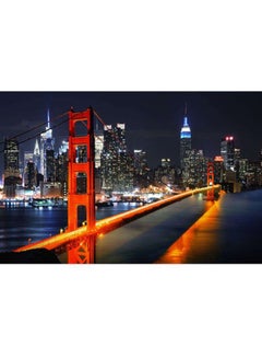 Golden Gate Bridge With City View Wallpaper Multicolour 3 x 3meter