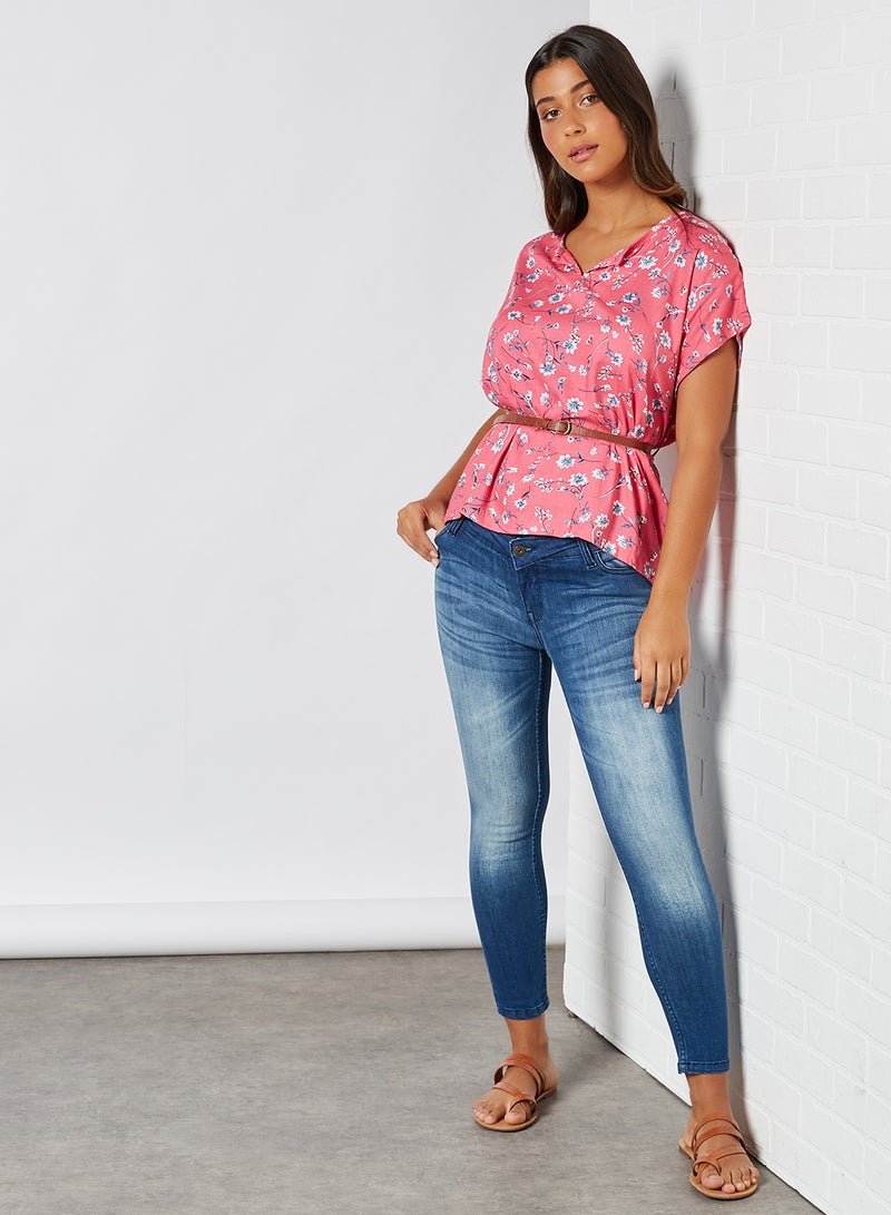 ABOF Batwing Sleeve Floral Top Dusty Pink  - Image 3
