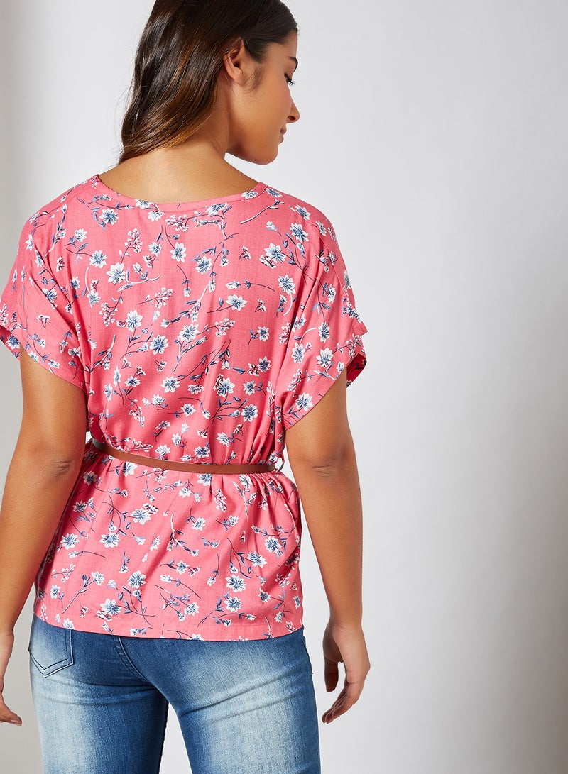 ABOF Batwing Sleeve Floral Top Dusty Pink  - Image 2