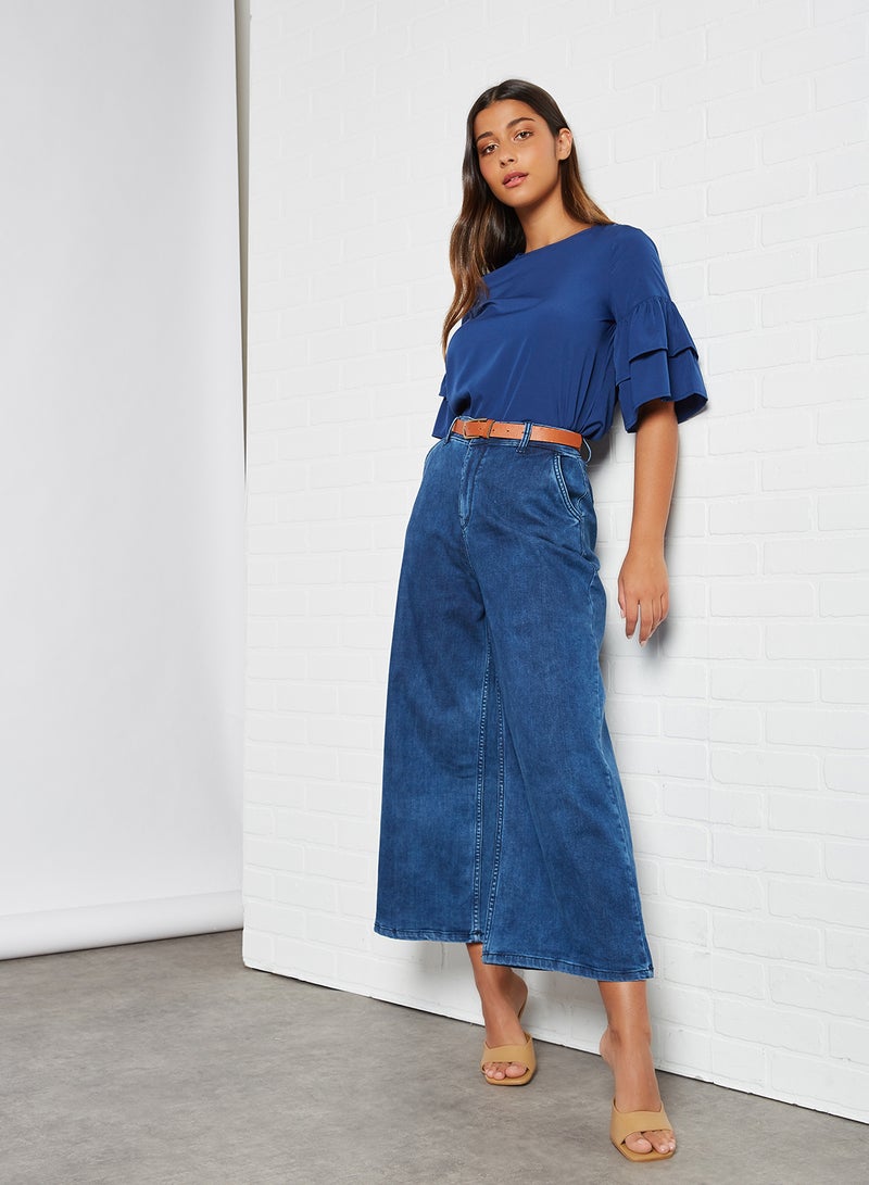 ABOF Flared Sleeve Solid Top Blue  - Image 3