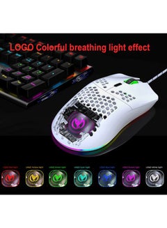 HXSJ Wired Gaming Mouse With Six Adjustable DPI White  - Image 3